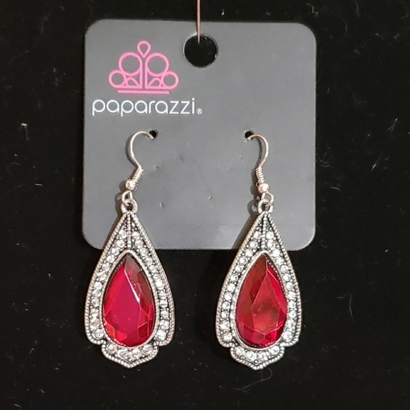 Paparazzi Earrings - Superstar Stardom Red